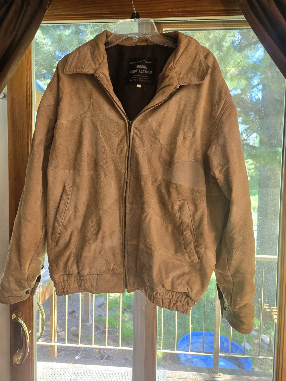 Vintage Men's Suede Brown Bomber Jacket - Genuine Leather